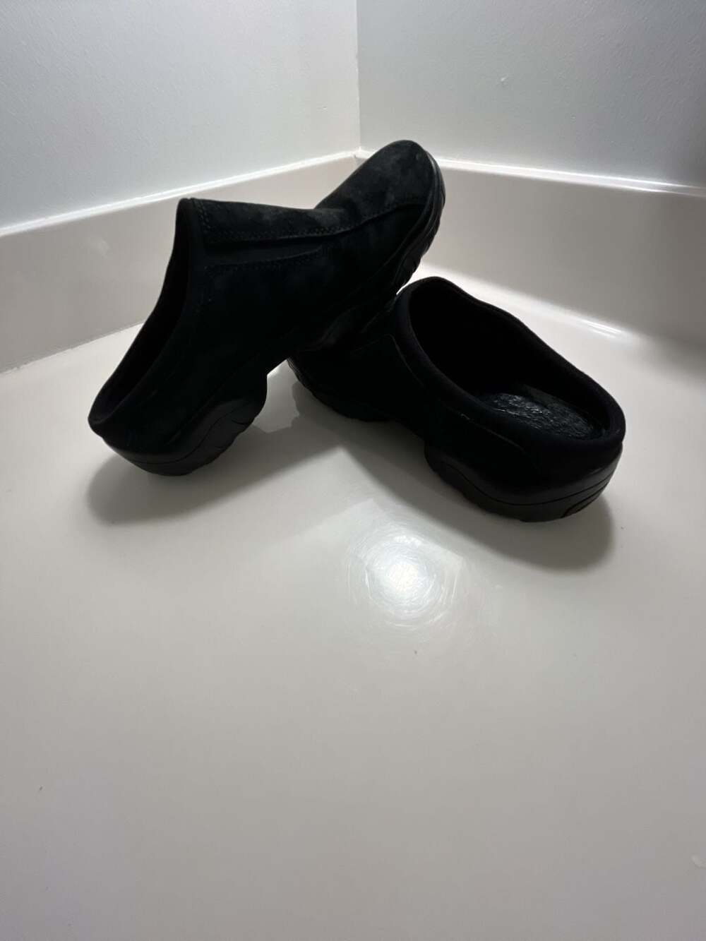 Hush Puppies HP360 Women's Black Suede Comfort Slip-On Mules